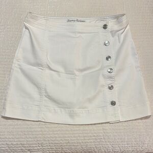 Tommy Bahama White Asymmetrical A-Line Mini Skirt